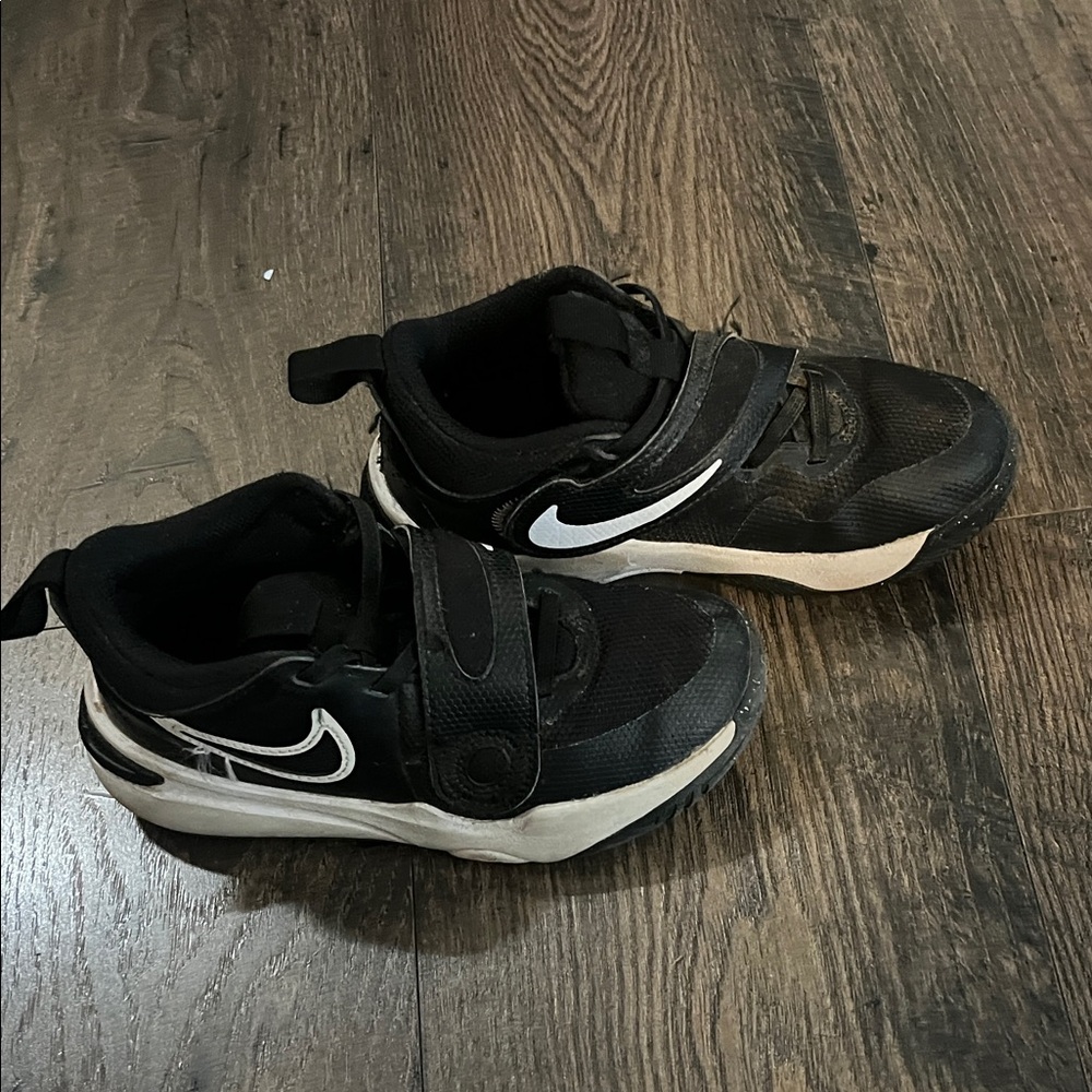 Nike Kids Black and White Velcro Athletic Sneakers